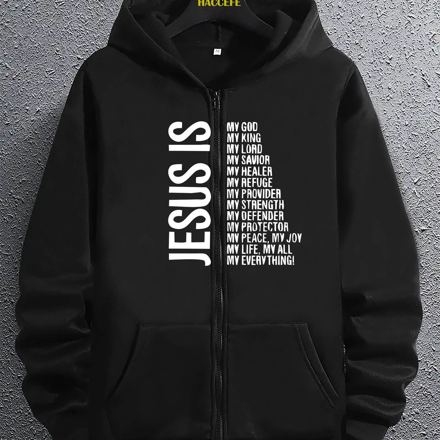 In His Divine Power Mens Zip Hoodie Kangaroo Pocket