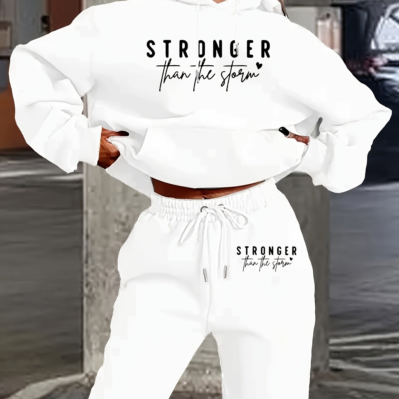 Casual Two Piece Hoodie And Pants Set For Women Relaxed Fit