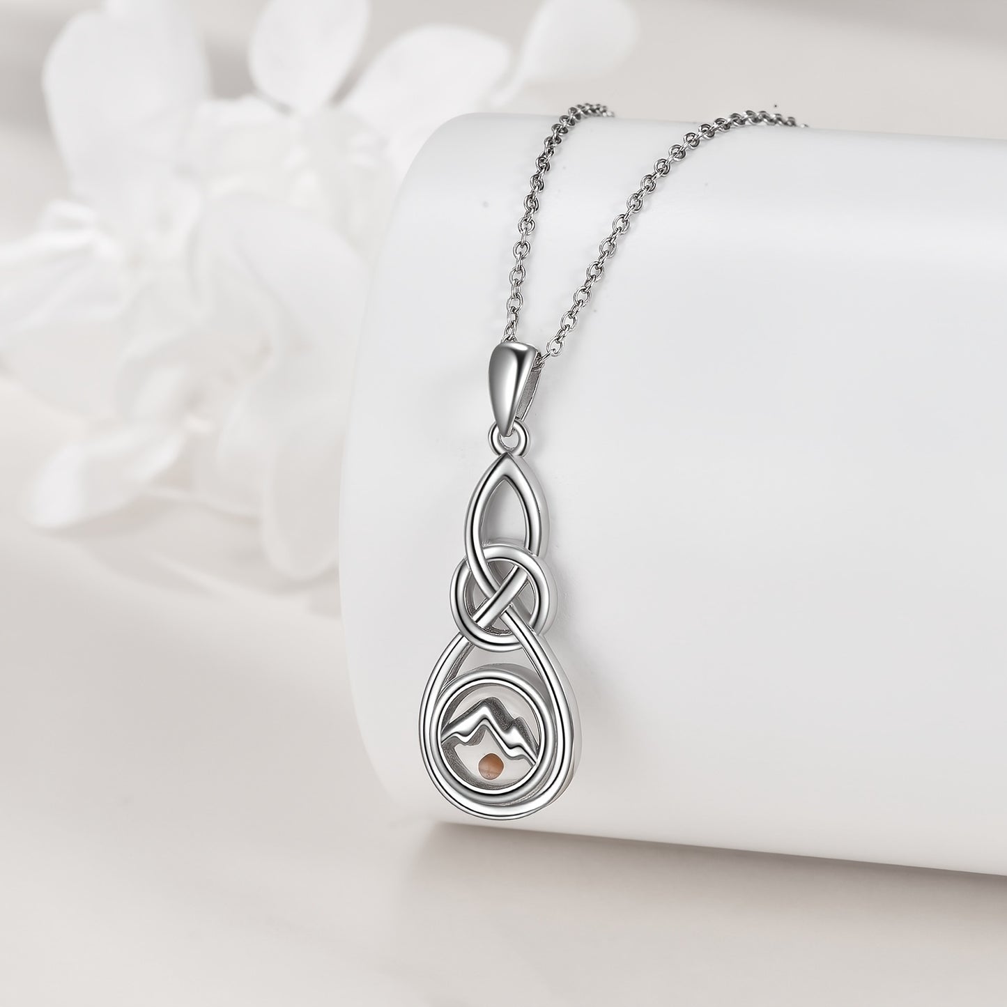 Silver Celtic Seed Mountain Pendant Christian Jewelry for Women