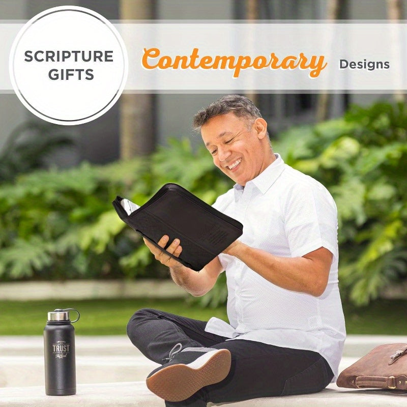 Mens Classic Faux Leather Bible Cover Guidance Prayer