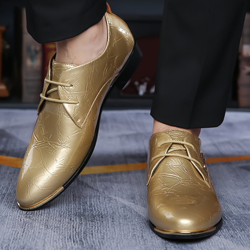 Mens Business Pointed Lace Up Formal Shoes Non Slip