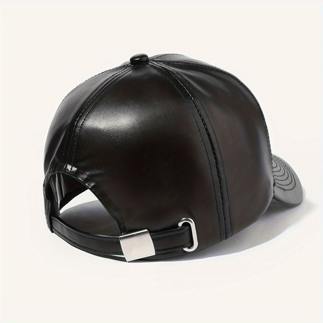Faux Leather Baseball Cap with "I Love Jesus" Embroidery - Adjustable Snapback