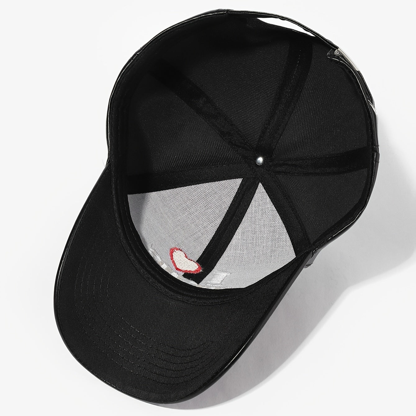 Faux Leather Baseball Cap with "I Love Jesus" Embroidery - Adjustable Snapback