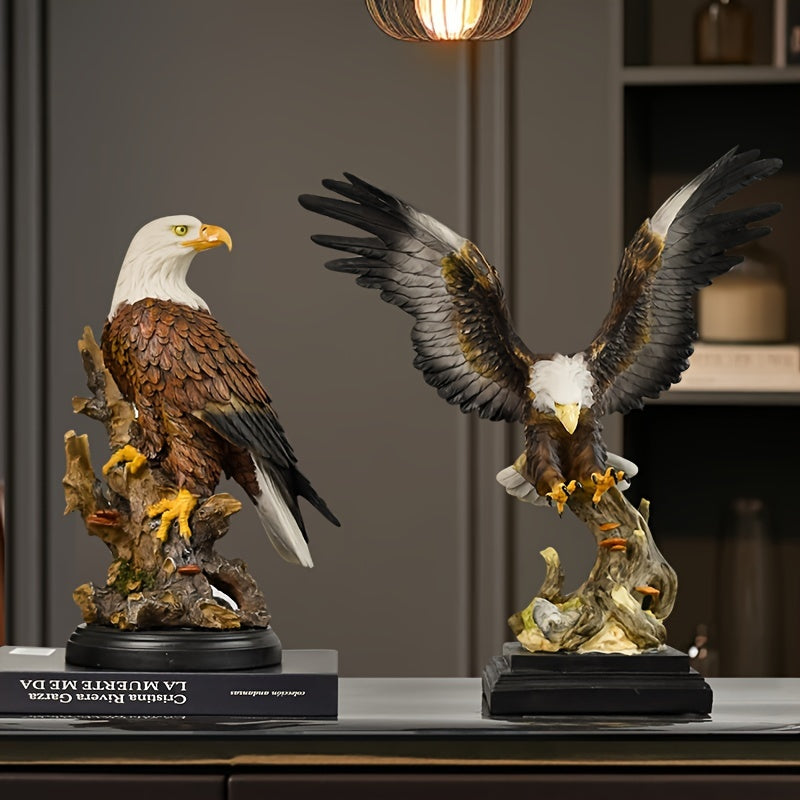 In His Divine Power Majestic Eagle Resin Statue Home Decor