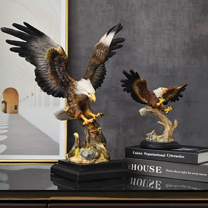 In His Divine Power Majestic Eagle Resin Statue Home Decor