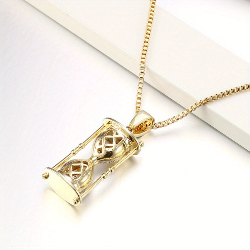 S925 Silver Hourglass Pendant Hip Hop Necklace
