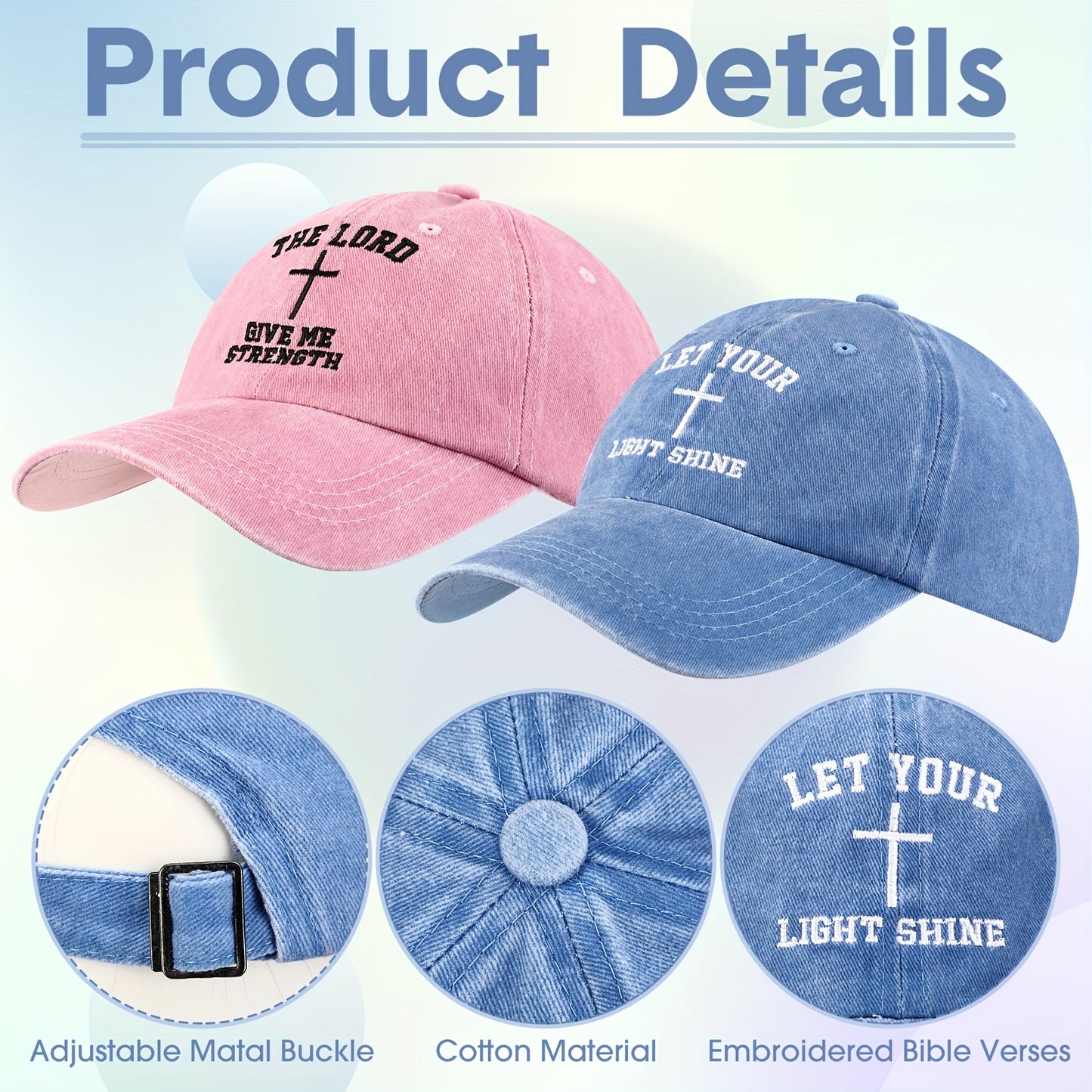 10pcs Christian Baseball Caps - "Prayer Can Move Mountains" & "Jesus is Lord" Designs