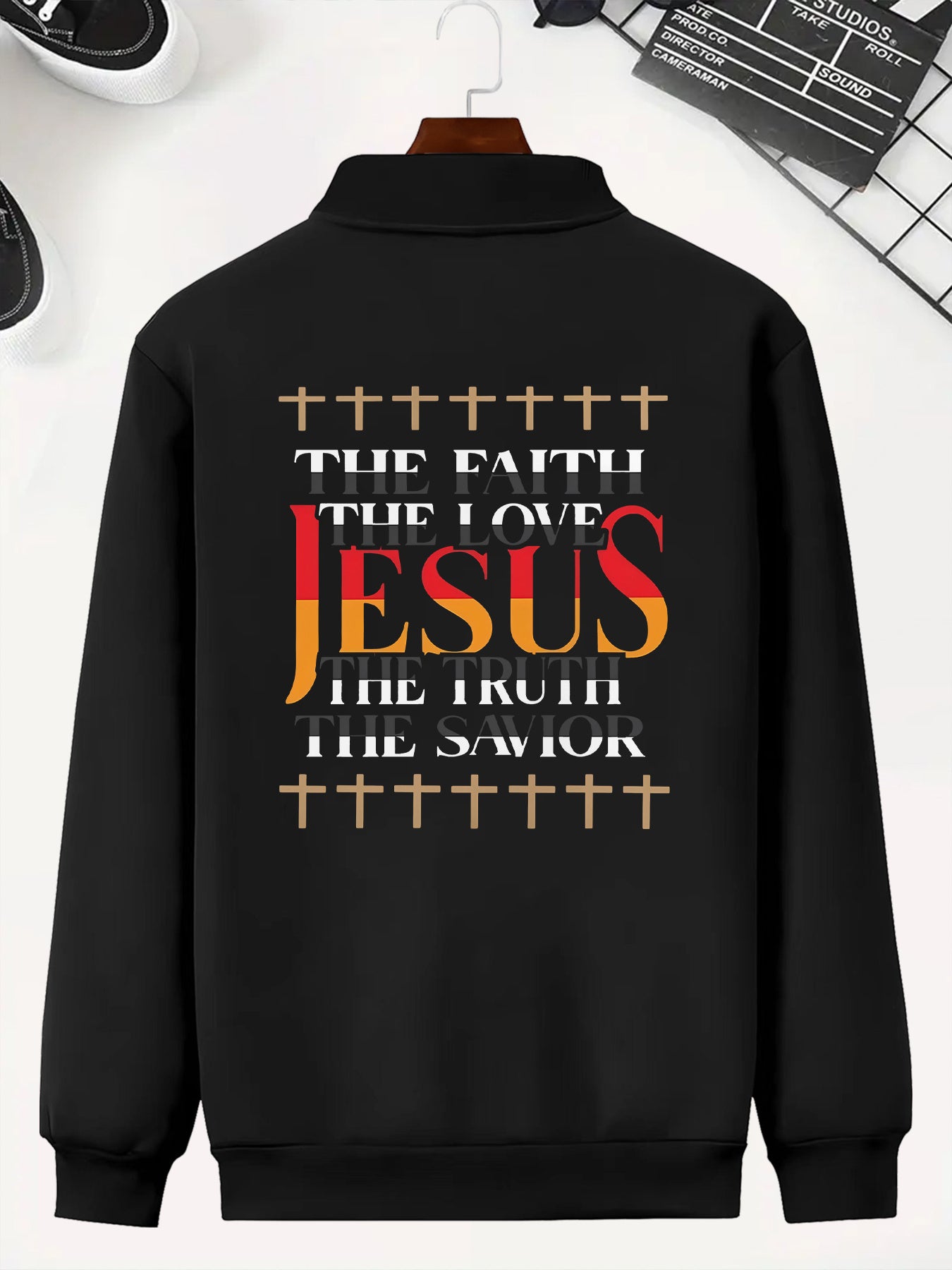 Divine Power Inspiring Jesus Bomber Jacket With Back Print