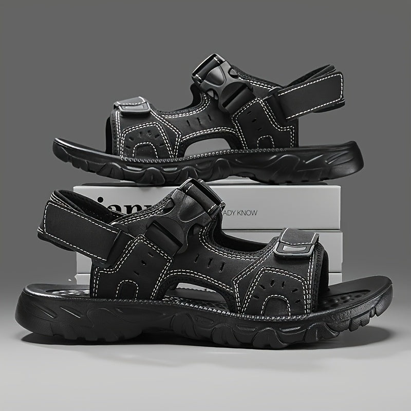 Men's Casual Summer Sandals Hook Loop Breathable PU EVA Sole
