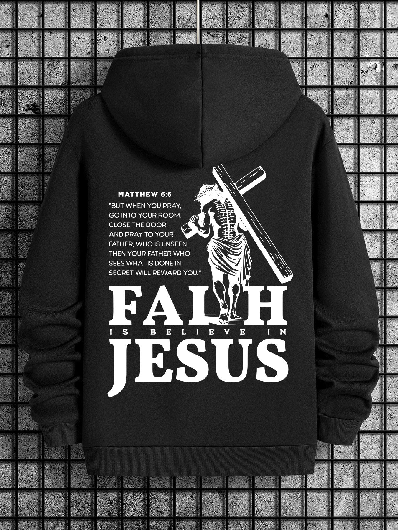 Divine Power Faith Cross Graphic Hoodie Pullover Everyday