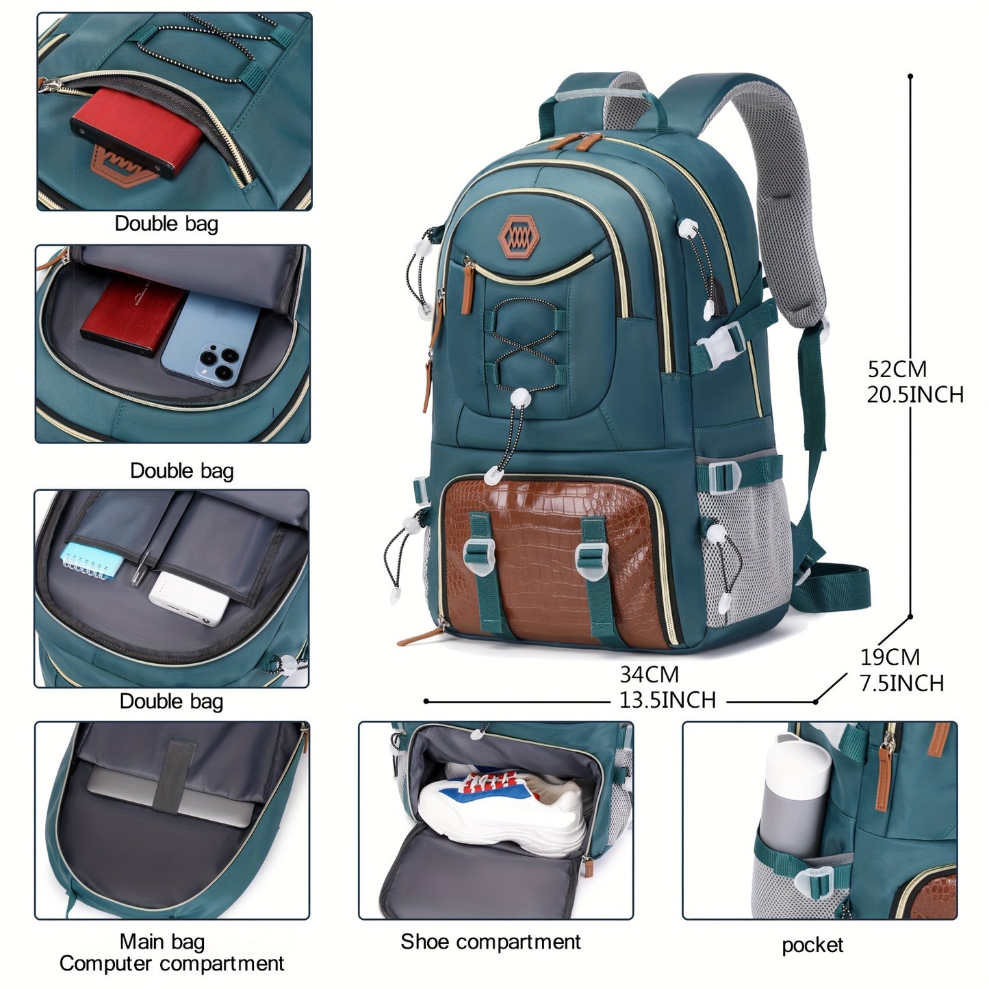 Dur Travel Backpack with Laptop Compartment and USB Port