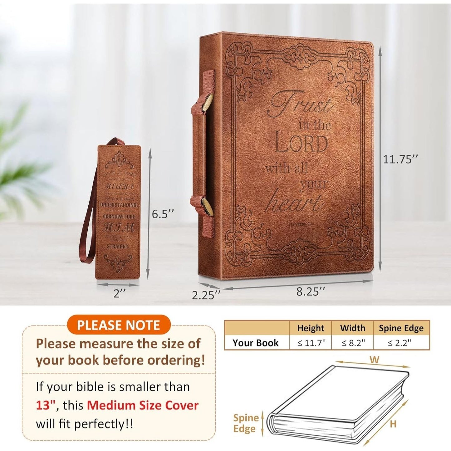FINPAC Classic Bible Cover Large PU Leather Church Bag Durable and Stylish Design