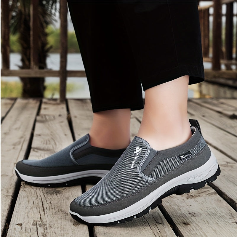 Mens Canvas Slip On Shoes Lightweight Soft Sole Casual