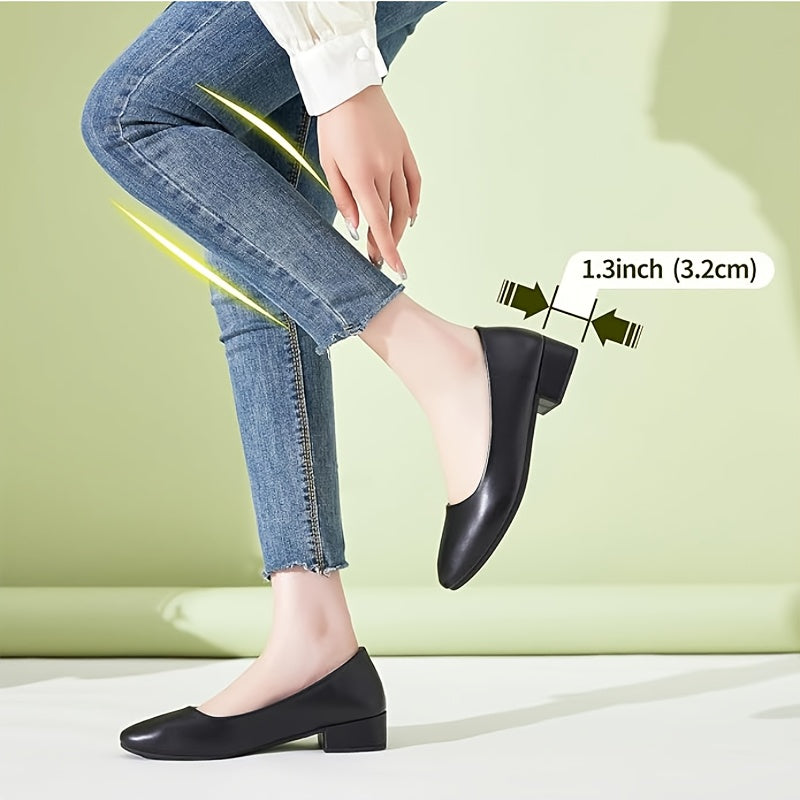Comfortable Women's Elegant Slip On Pumps Round Toe Design
