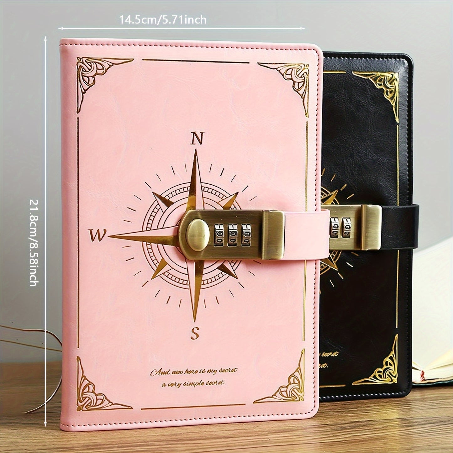 Retro Password Diary With Lock For Girls And Women