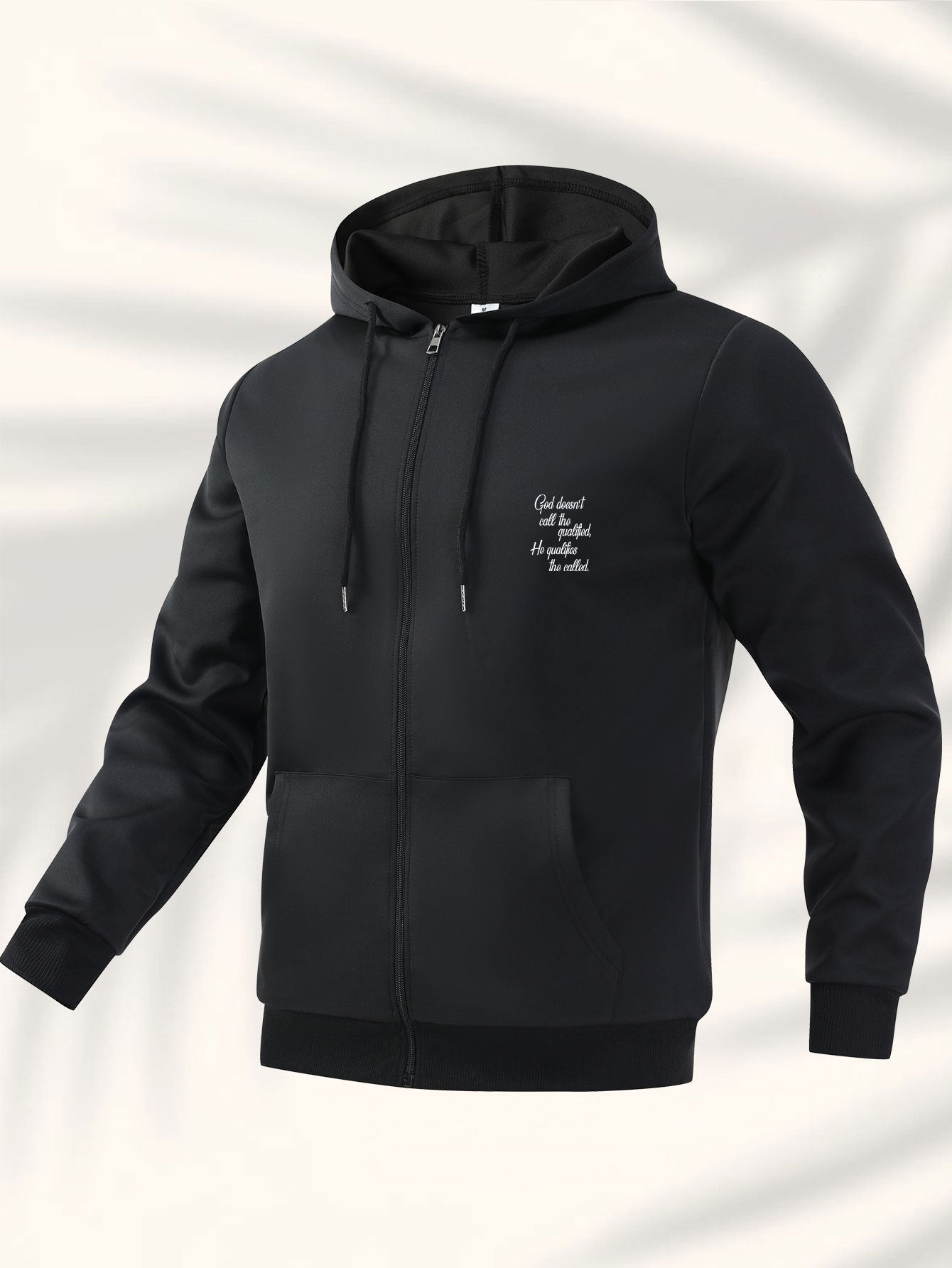 Casual Hooded Jacket Men's Inspirational Back Print