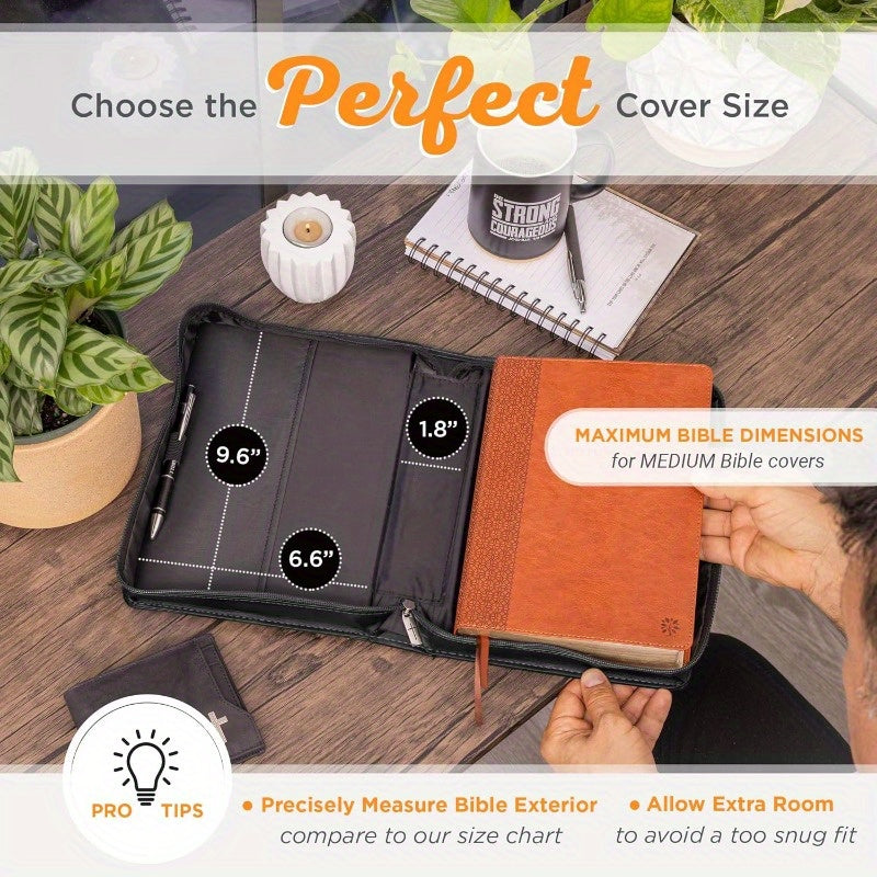 Mens Classic Faux Leather Bible Cover Guidance Prayer