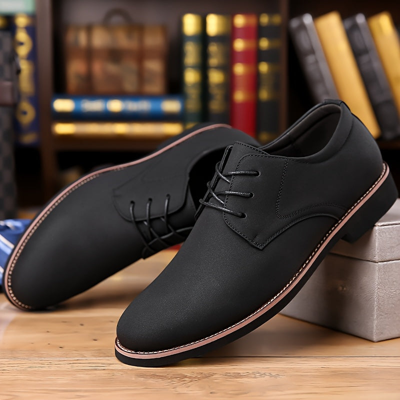 Men's Round Toe Oxfords Dress Shoes With Rubber Sole