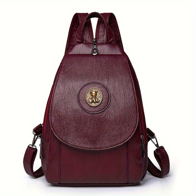 Taole Rabbit Vintage Faux Leather Backpack For Daily Use