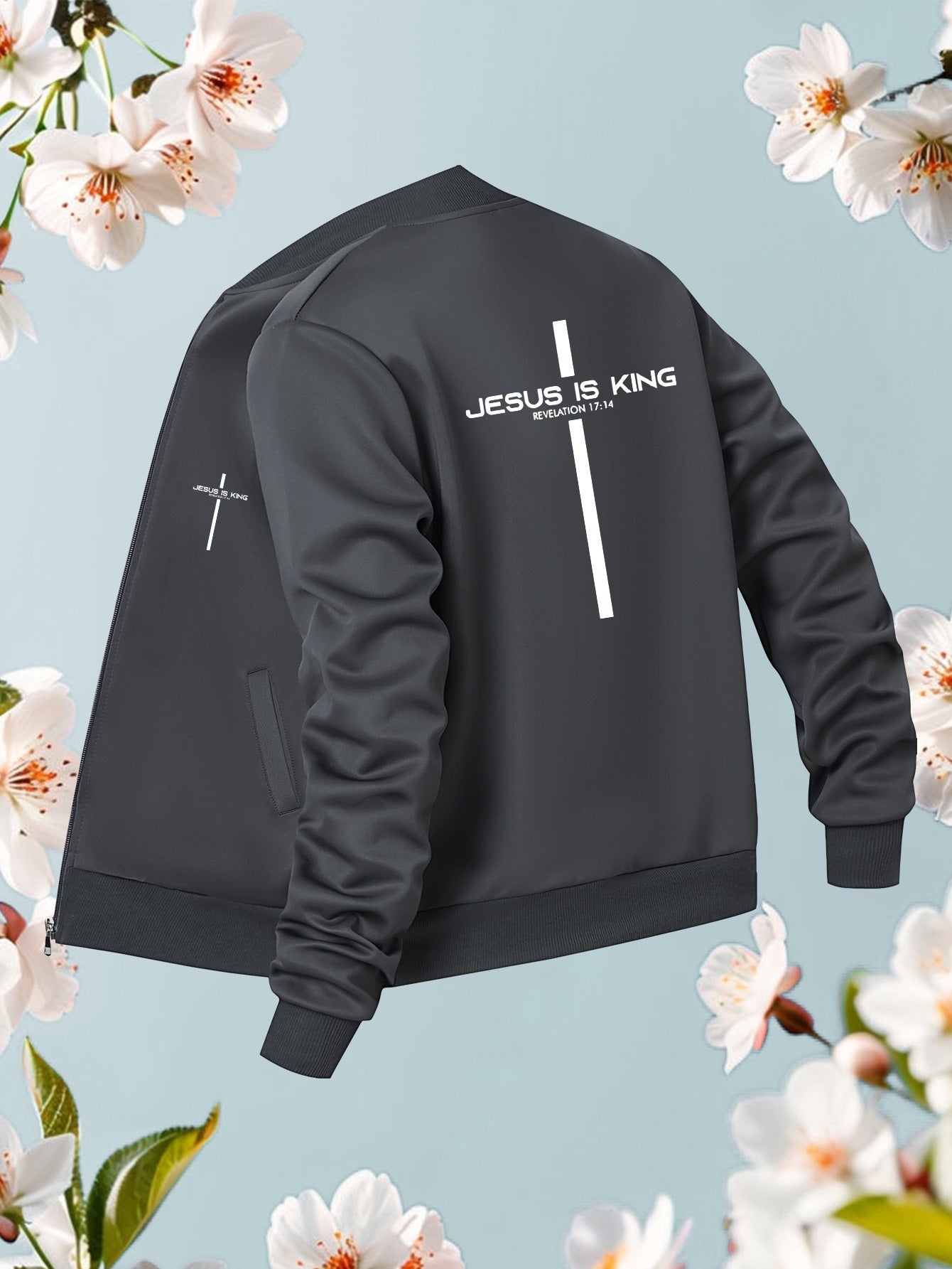 In His Divine Power Jesus Is King Bomber Jacket Casual