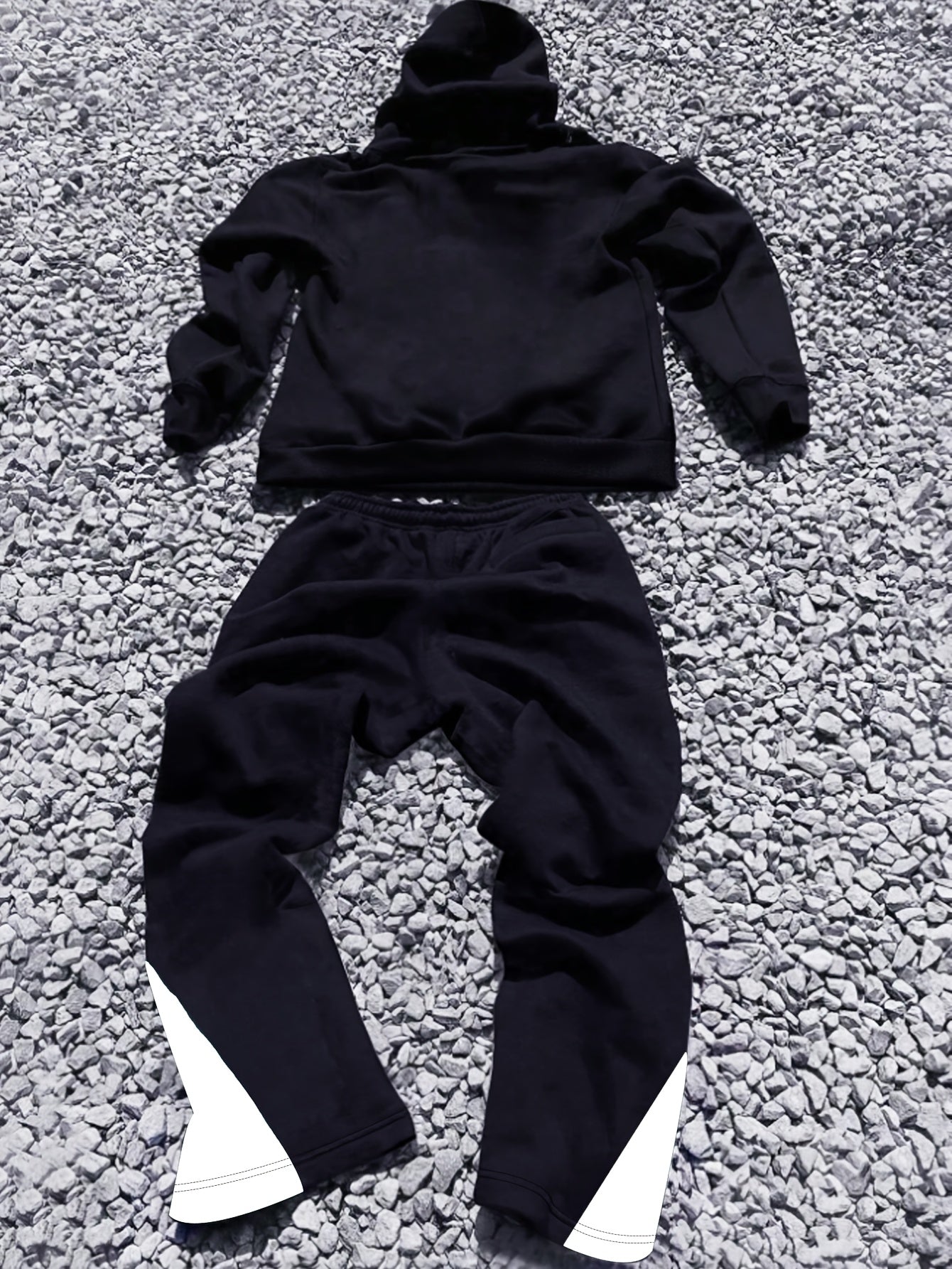 Divine Power Print Hoodie And Sweatpants Set Fall Winter