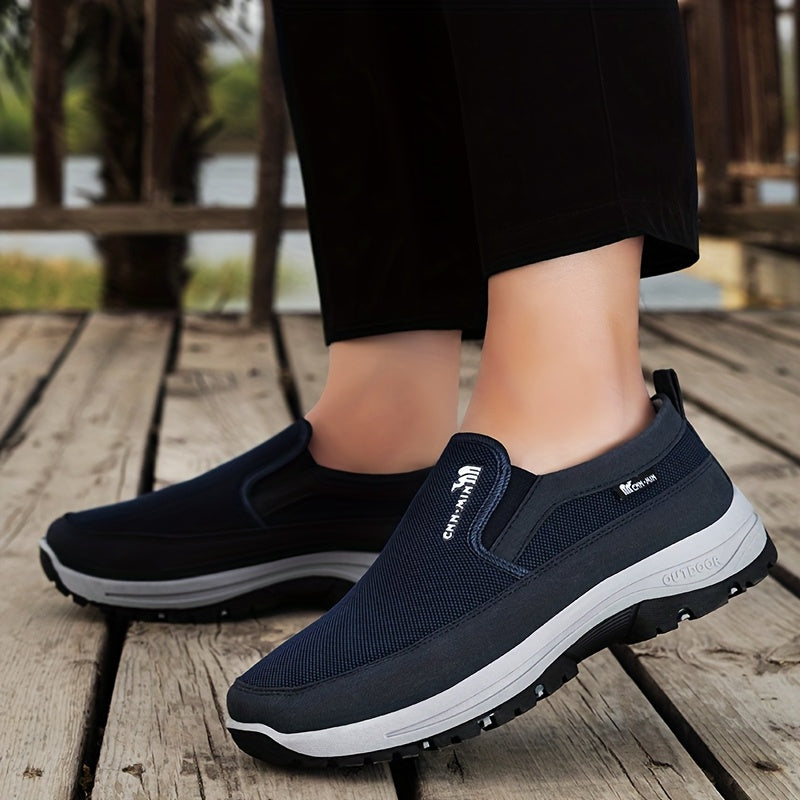 Mens Canvas Slip On Shoes Lightweight Soft Sole Casual
