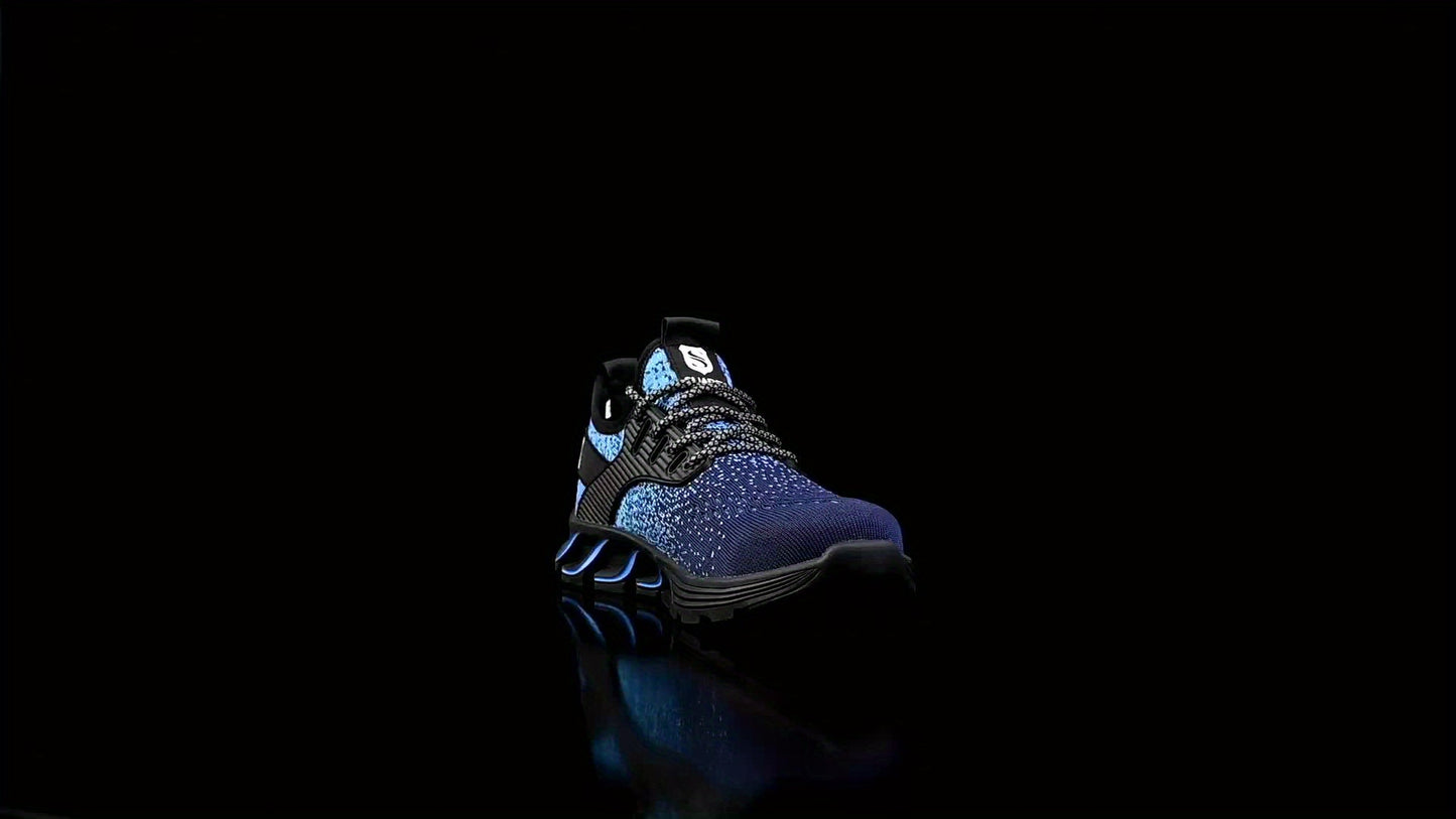 Steel Toe Cap Protection Sneakers for Men and Women Lightweight Breathable Work Shoes Indestructible Steel Toe Black Fabric Upper EVA Cushioning Rubber Sole Spring Safety Comfort Work Safety Footwear