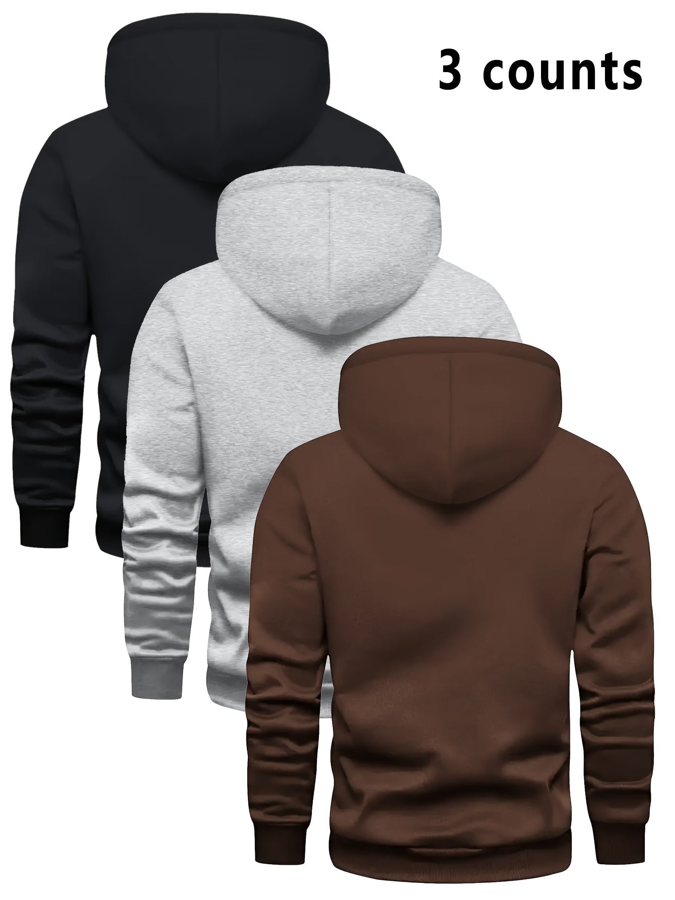 Velvet Hooded Sweatshirt For Men Casual Pullover Hoodie