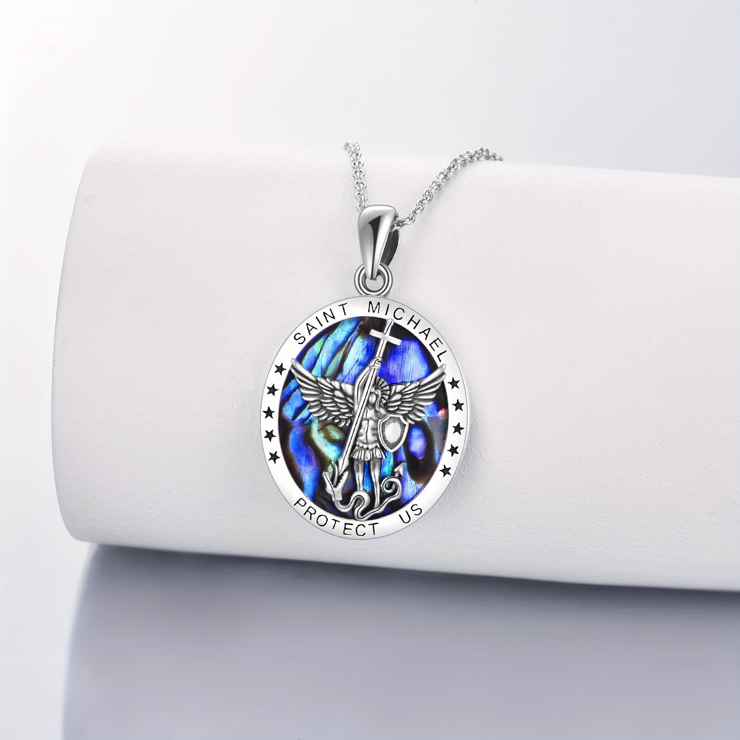 Saint Michael Pendant with Inscription Saint Michael Protect Us Ideal Gift for Loved Ones