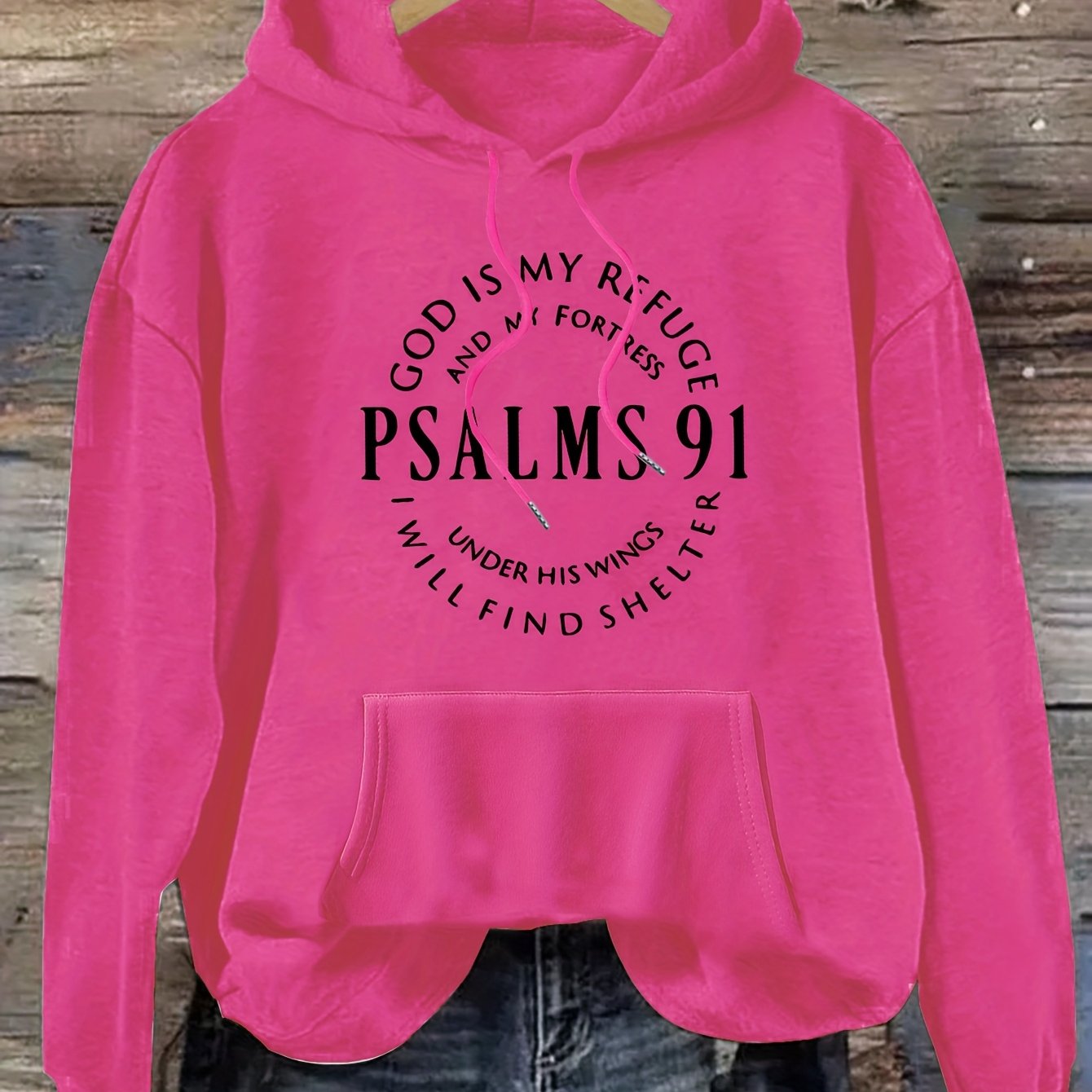 Stylish Psalm Womens Graphic Hoodie Soft Polyester Pullover