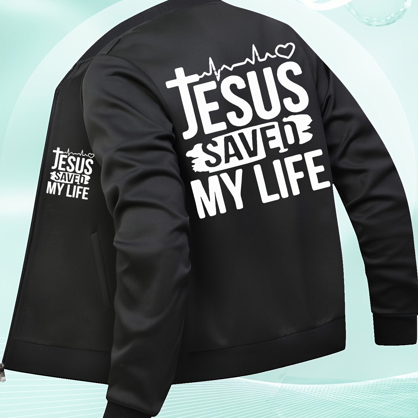 Jesus Saved My Life Bomber Jacket Casual Everyday Wear
