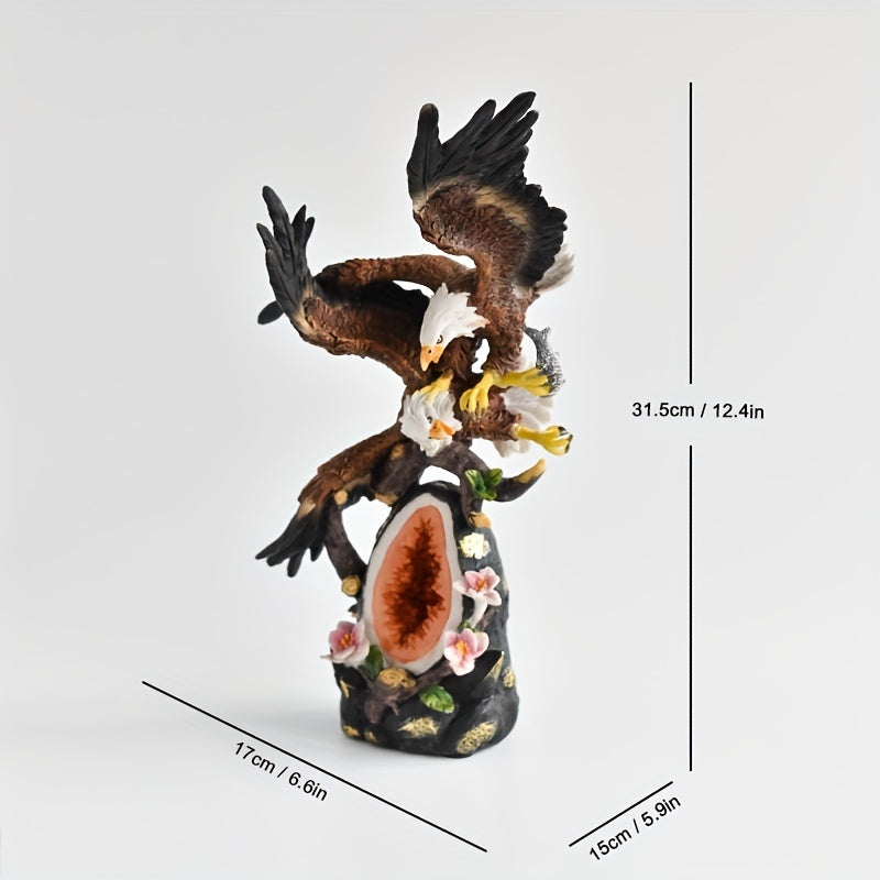 In His Divine Power Majestic Eagle Resin Statue Home Decor