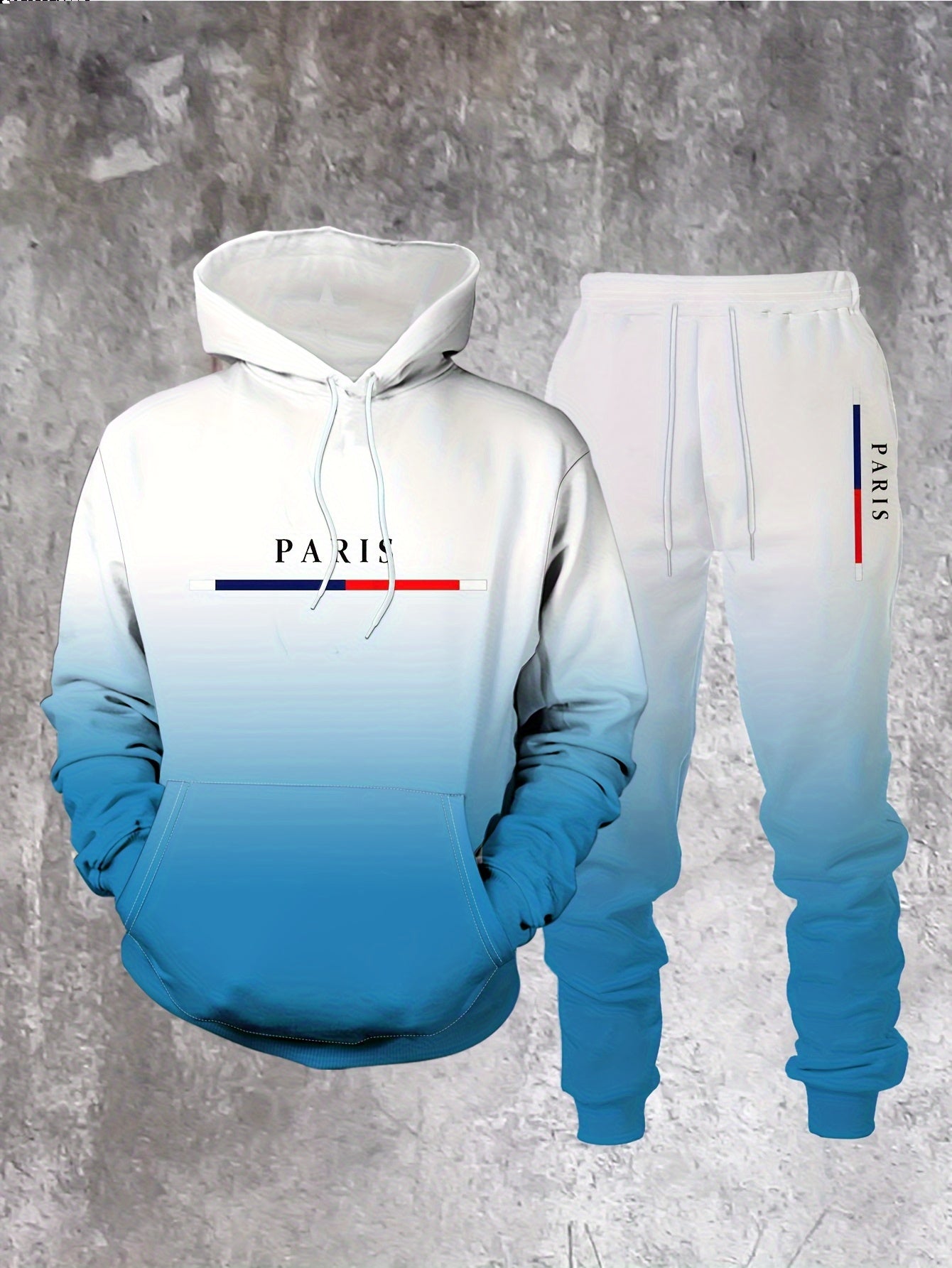 In His Divine Power Autumn Winter Gradient Hoodie Set