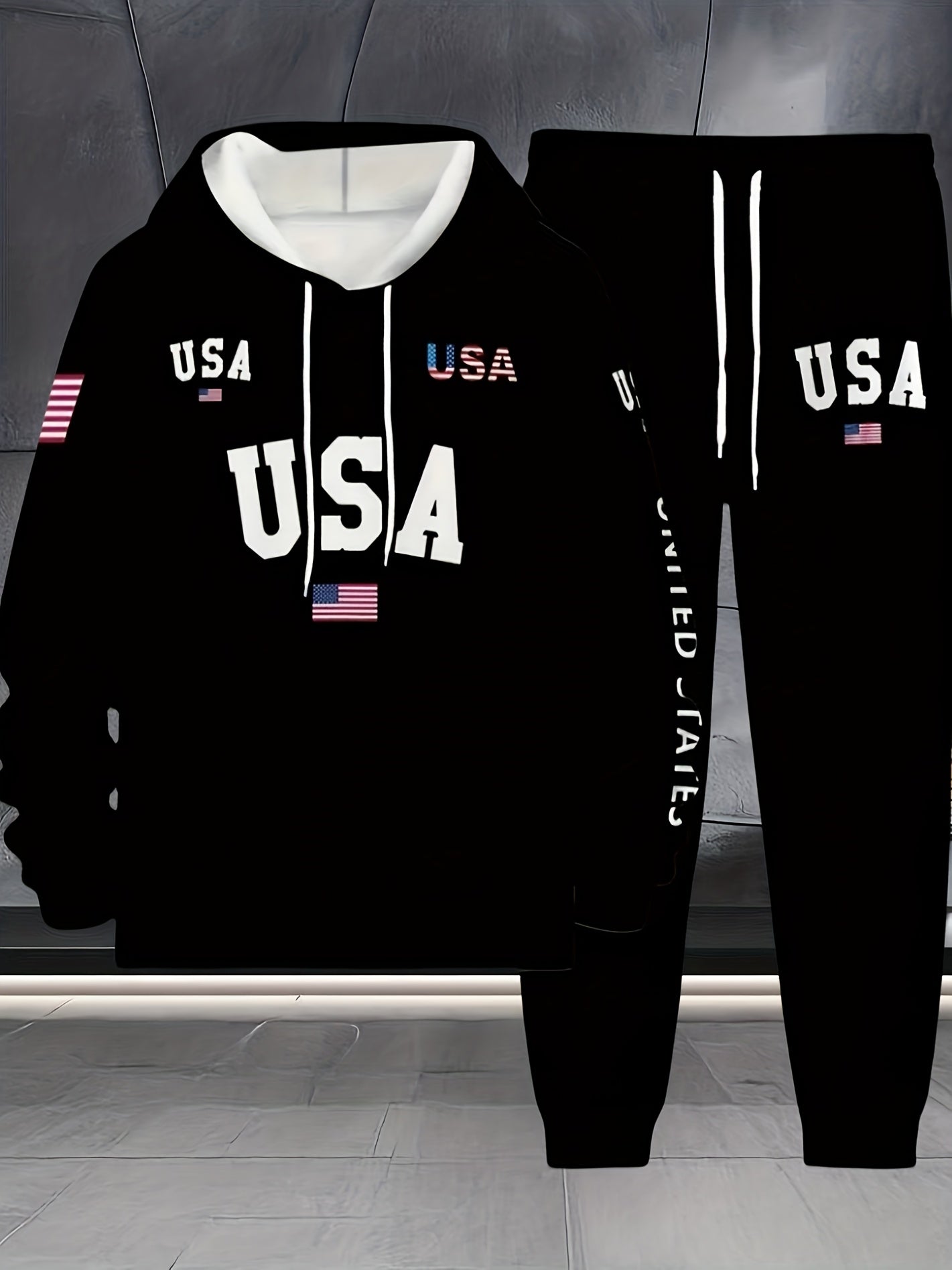 In His Divine Power Mens New York Printed Hoodie Tracksuit