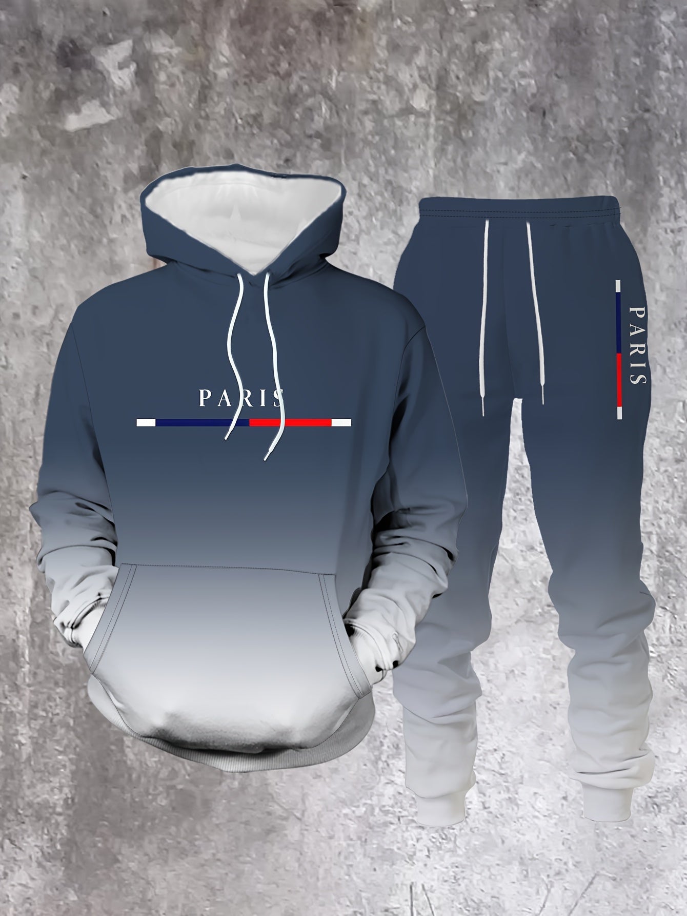 In His Divine Power Autumn Winter Gradient Hoodie Set