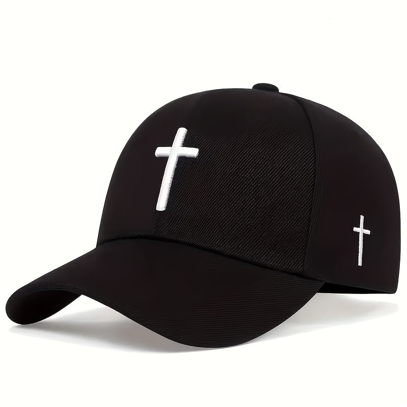 In His Divine Power Cross Embroidered Baseball Caps