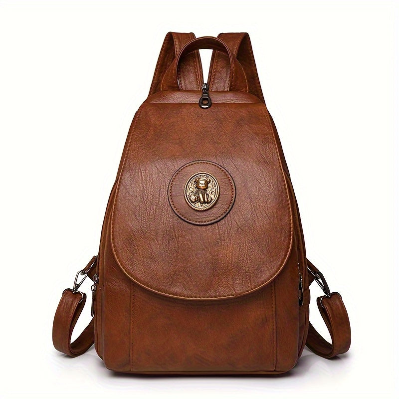 Taole Rabbit Vintage Faux Leather Backpack For Daily Use