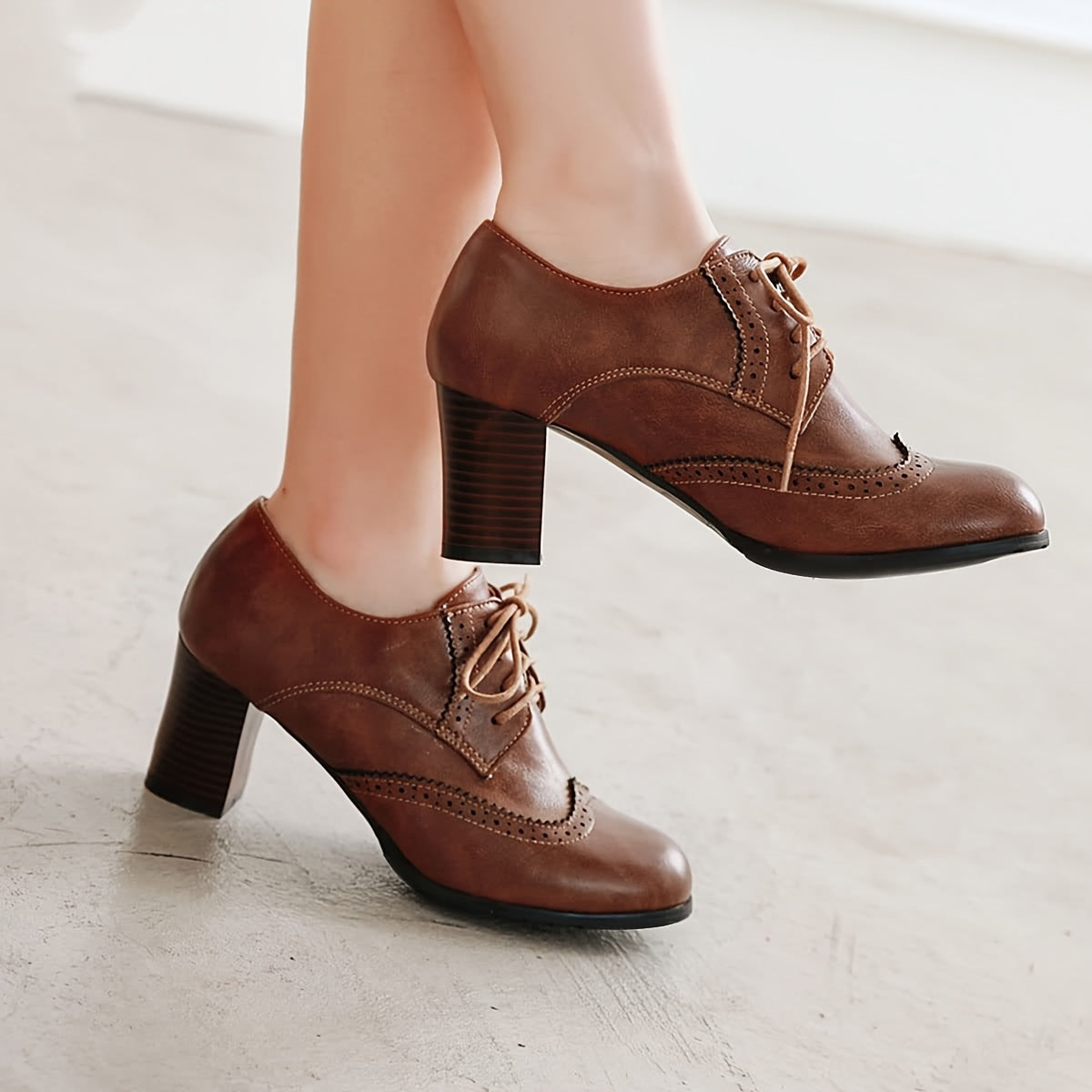 Women's Retro Wingtip Brogue Oxfords Fashion Shoes
