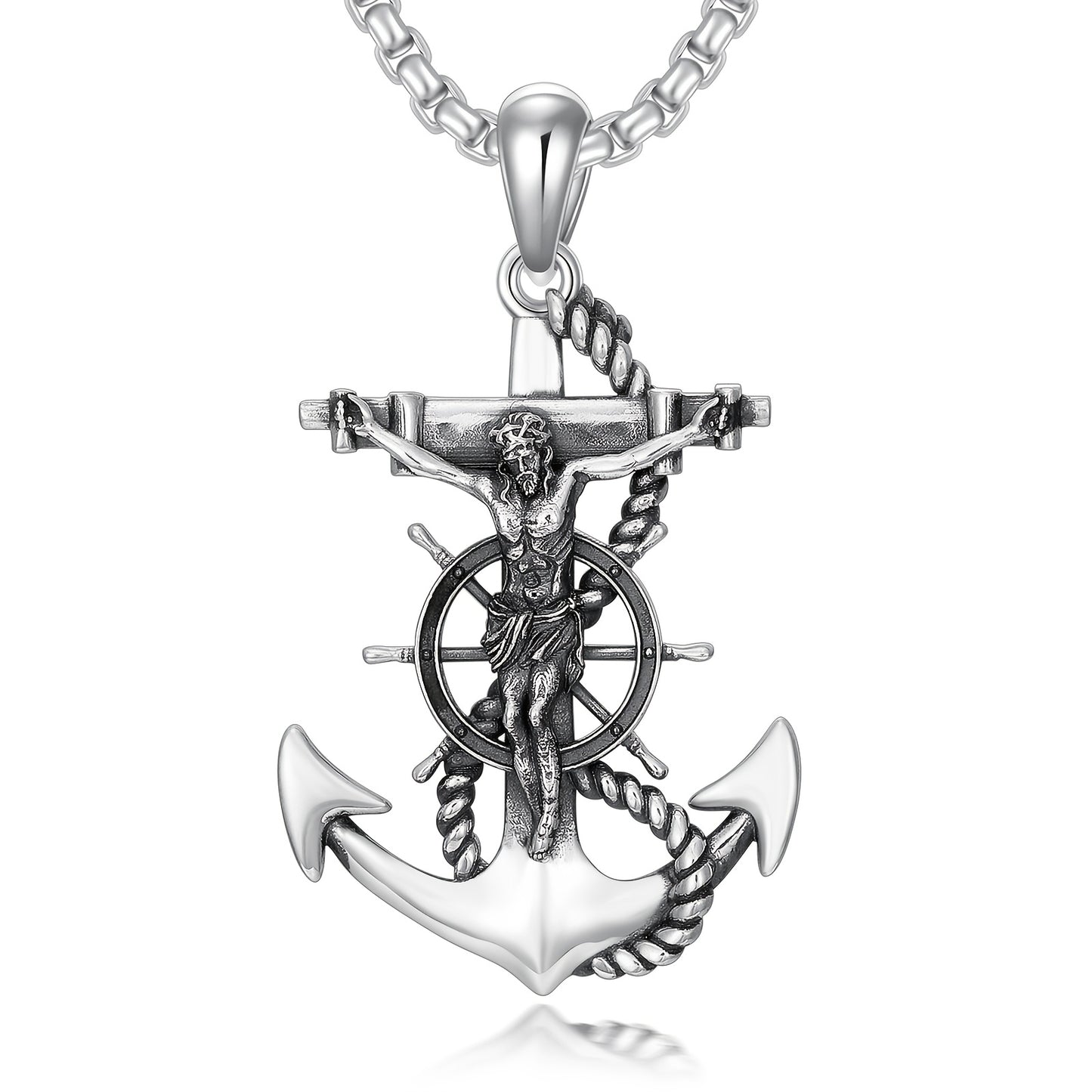 Jesus Necklace for Men and Women 925 Sterling Silver