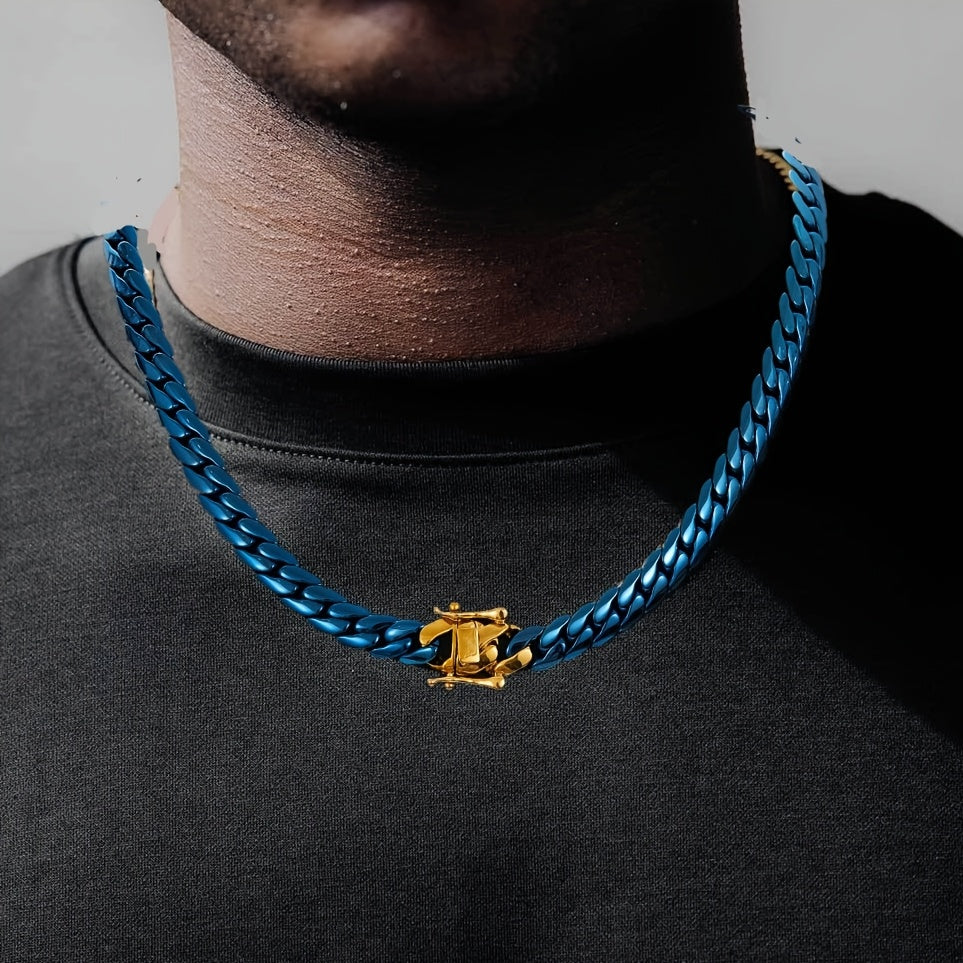 Stainless Steel Lock Buckle Bracelet Necklace Hip Hop Jewelry