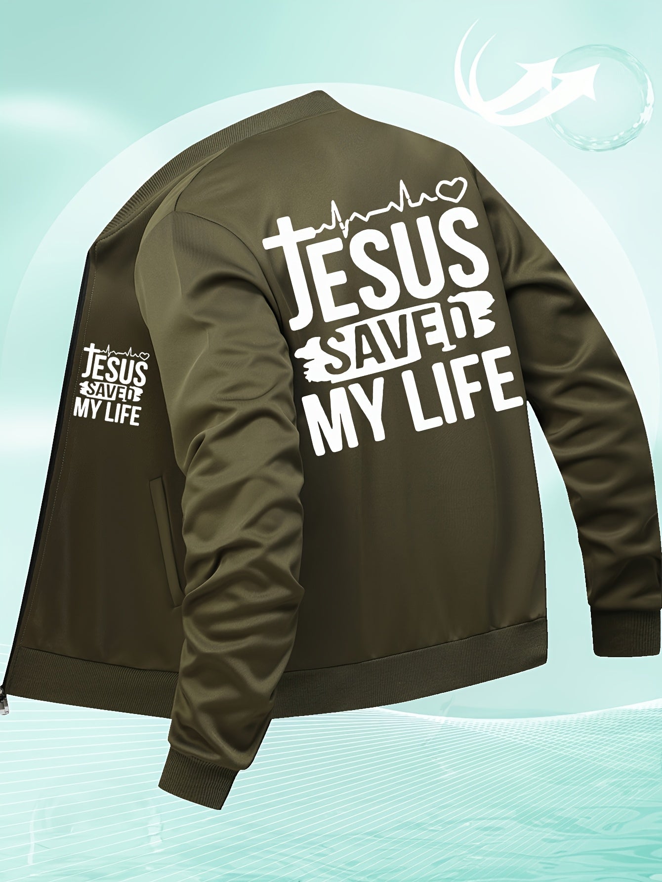 Jesus Saved My Life Bomber Jacket Casual Everyday Wear