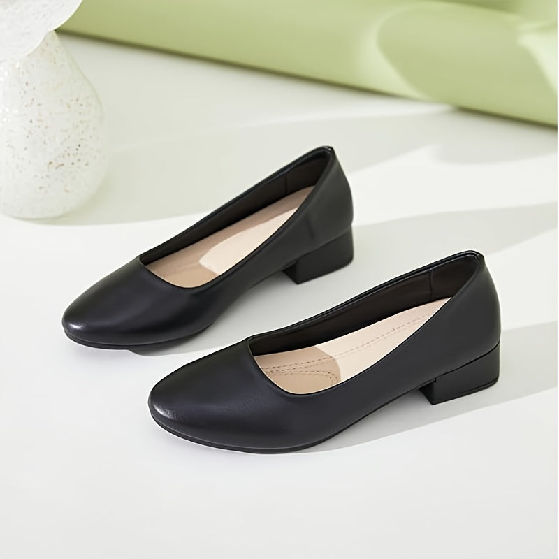 Comfortable Women's Elegant Slip On Pumps Round Toe Design