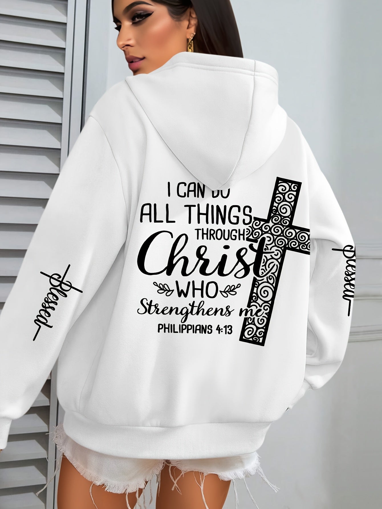 IHDP Inspirational Christ Hoodie For Women Front Pocket