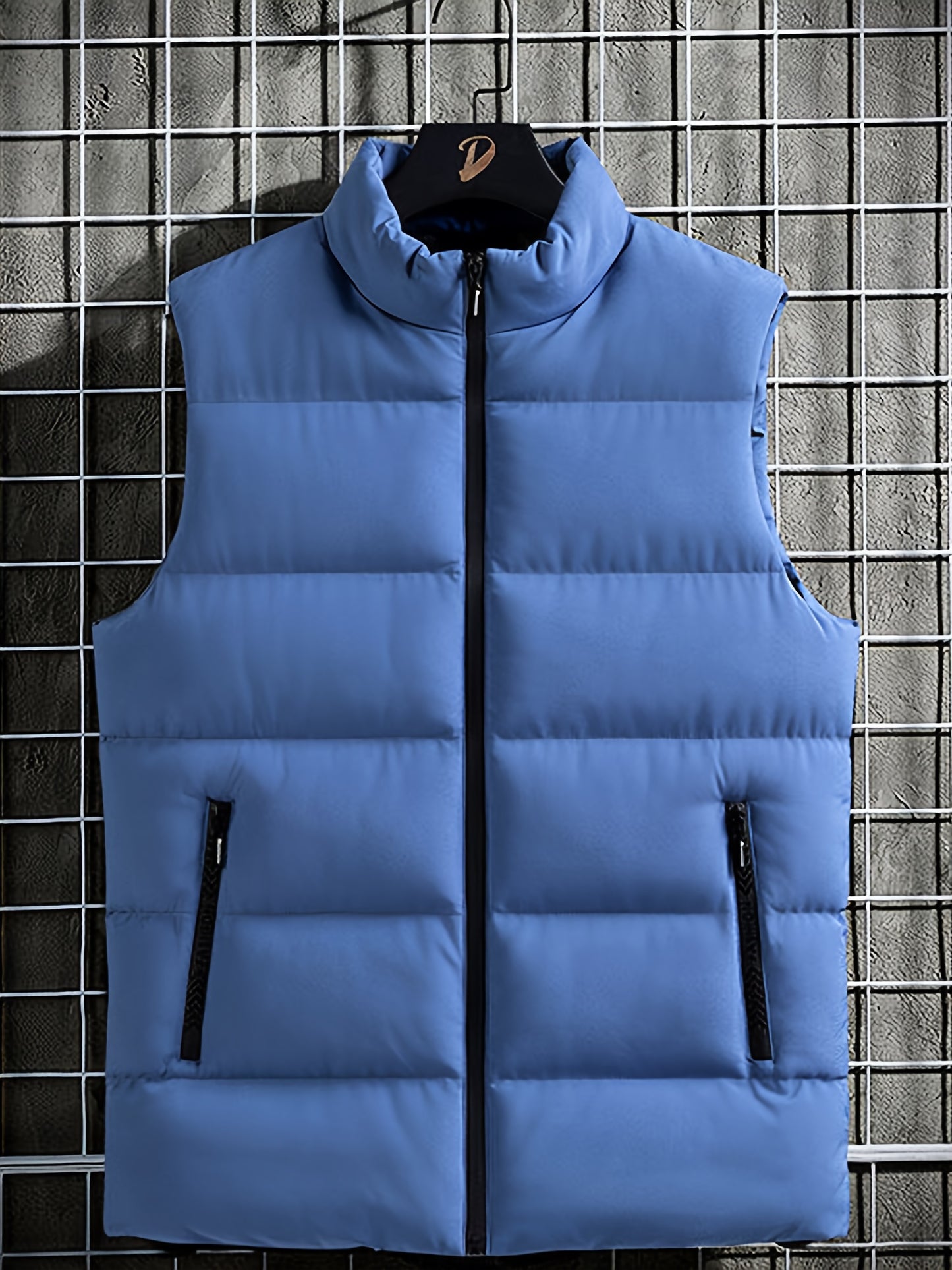Quilted Insulated Sleeveless Vest With Stand Collar Casual