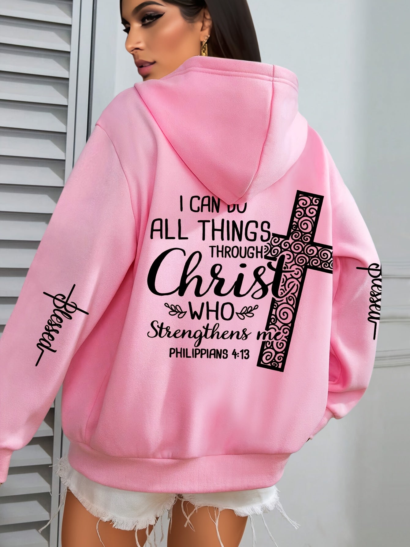 IHDP Inspirational Christ Hoodie For Women Front Pocket