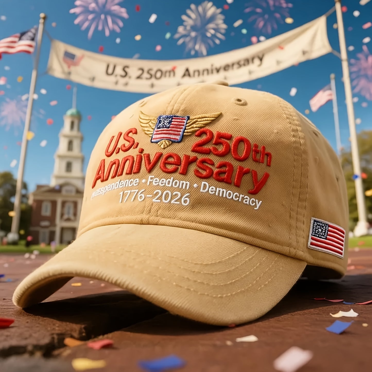2pcs USA Patriotic Baseball Caps 250th Anniversary of Independence
