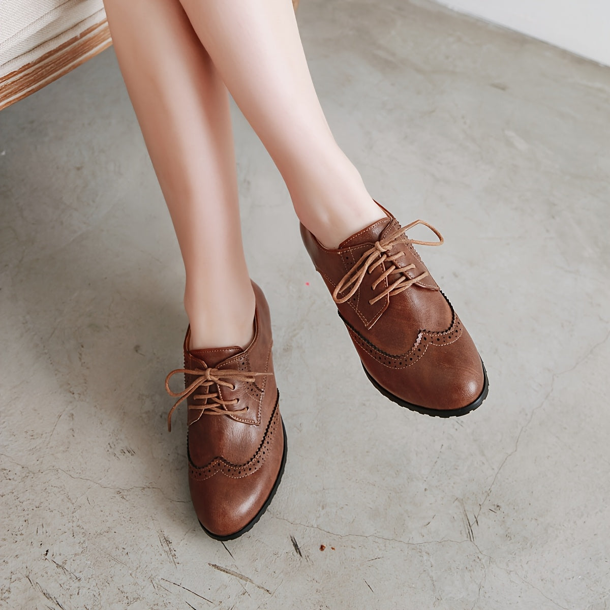 Women's Retro Wingtip Brogue Oxfords Fashion Shoes