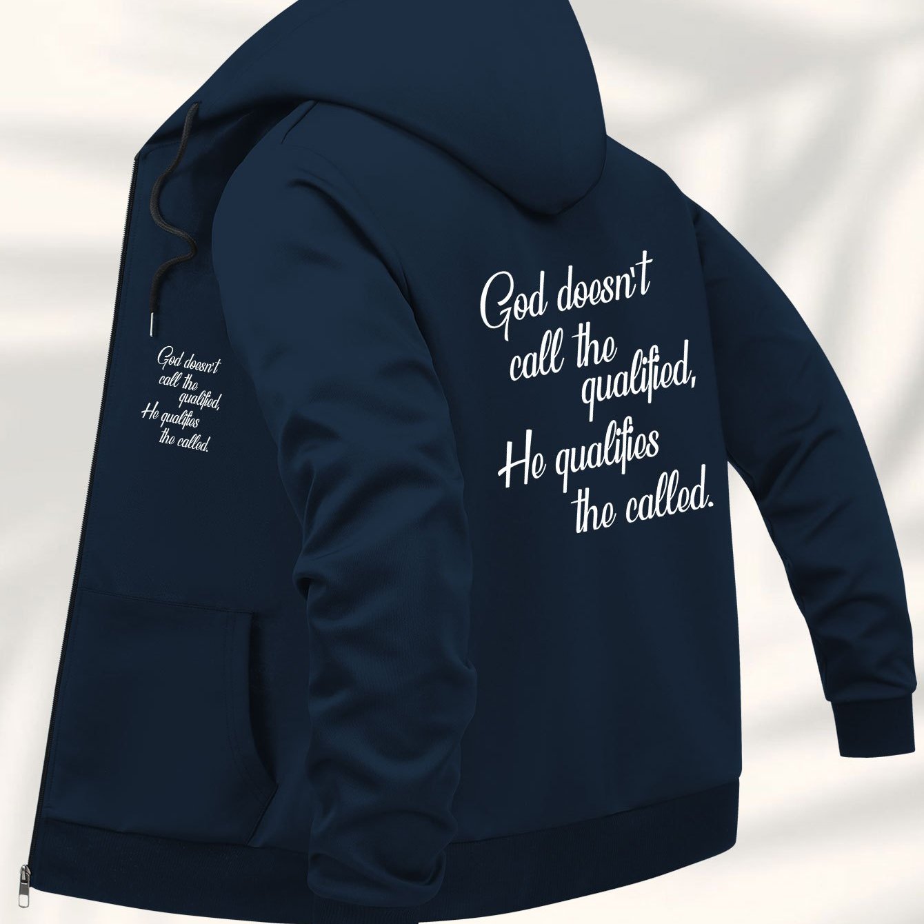 Casual Hooded Jacket Men's Inspirational Back Print