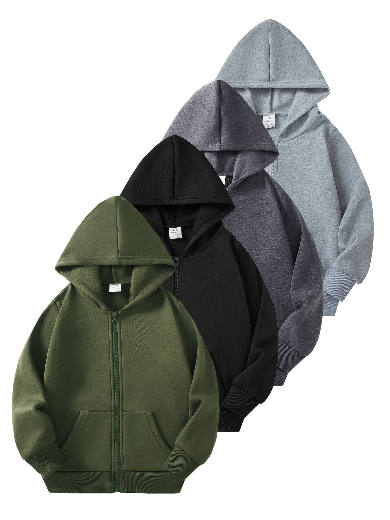 Divine Power Boys Zippered Hoodies Long Sleeve Pack