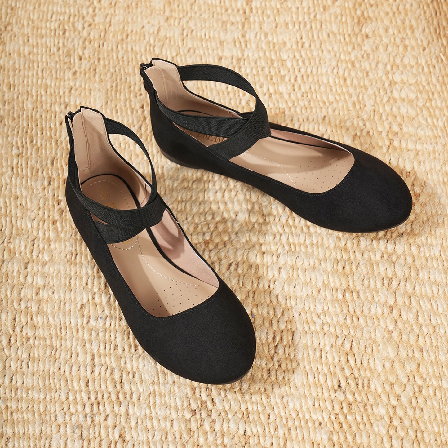 Women's Comfortable Fashion Elastic Ankle Strap Flats Shoes